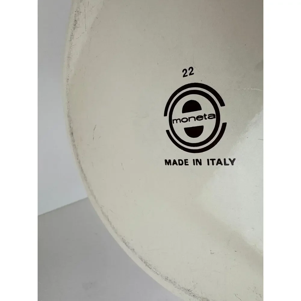 Vintage Moneta MCM Beige Brown Stock Pot 8-Quart Enamel with Lid Made in Italy